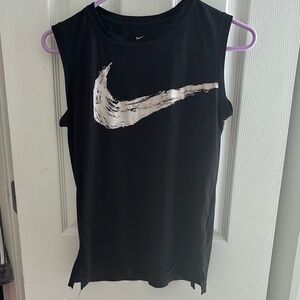 Nike Black Muscle Tee with Gray Swoosh